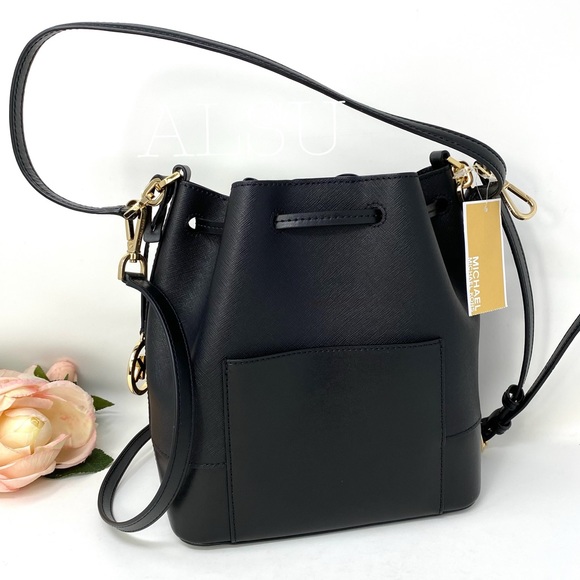 Michael Kors Trista Medium Bucket Bag Le Black - Picture 2 of 8